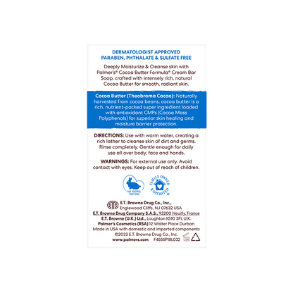 Palmer´s Cocoa Butter Formula  Barra Limpiadora y Humectante Cacao