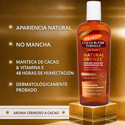 Palmers Cocoa Butter Formula Natural Bronze, Aceite Corporal Humectante Autobronceadora
